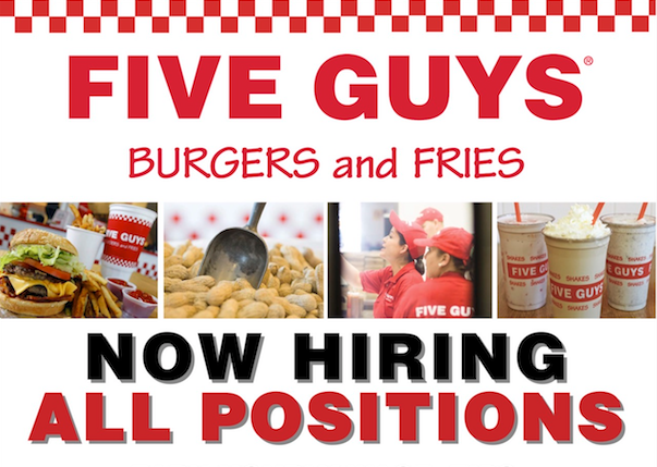 jobs at 5 guys how